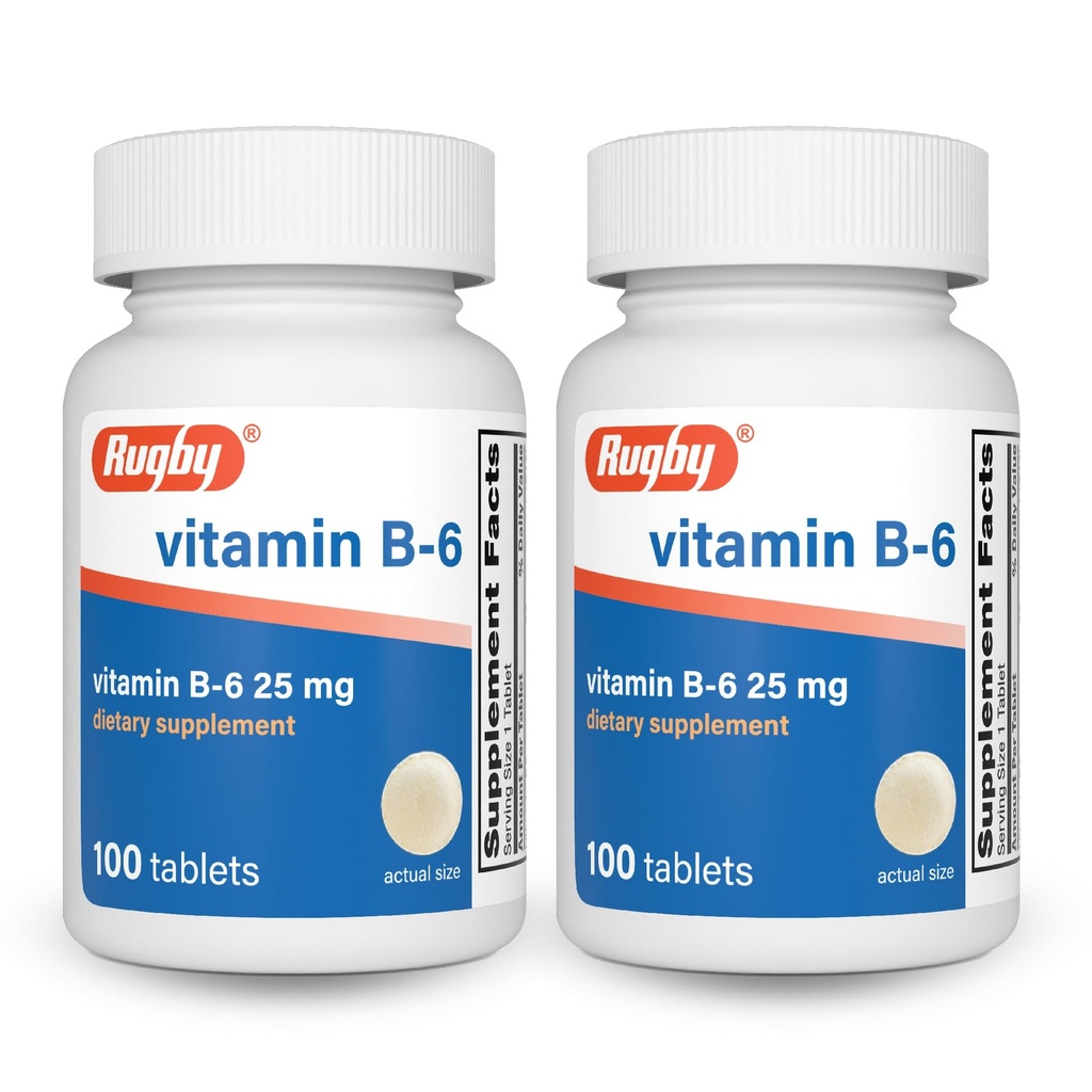 ラグビービタミンB-6錠 - ビタミンB6の25mg - サプリメント - 100カウント(2パック)