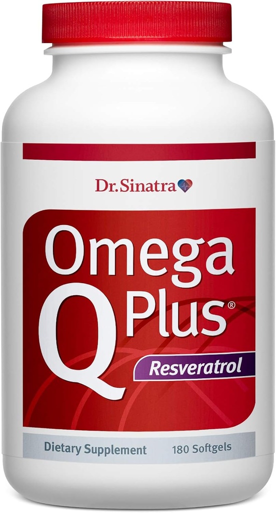 Dr. Sinatra Omega Q Plus Resveratrol - CoQ10 と Resveratrol の Omega-3 サプリメント - 包括的な心と全身の健康を促進して、あなたの年齢に役立ちます (180 ソフトゲル)