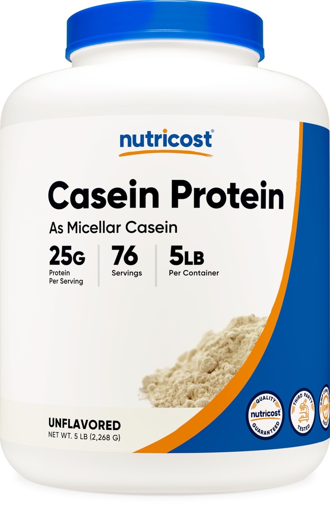 Nutricostのカゼインの蛋白質の粉5lb - Micellarのカゼイン、非GMOのグルテンフリー(Unflavored)