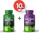 ORZAXはPalmetto 2000のmg 120の野菜のカプセルおよびDandelion 120の野菜のカプセル、束とミルクのこのtleを、見ました