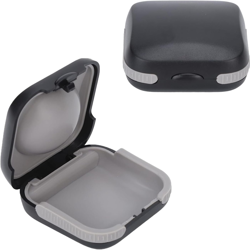 旅行補聴器の堅い小さいSplashproof 2.16"*2.04"*0.39"のための保護箱は2つの補聴器、ITE、RIC、CIC (黒)のための内部を緩和しました