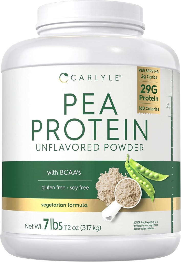 Carlyle Pea Protein Powder 7lb | Unflavored | 29G Protein | 男性・女性向け | ベジタリアン・非GMO・グルテンフリー・大豆・大豆フリー
