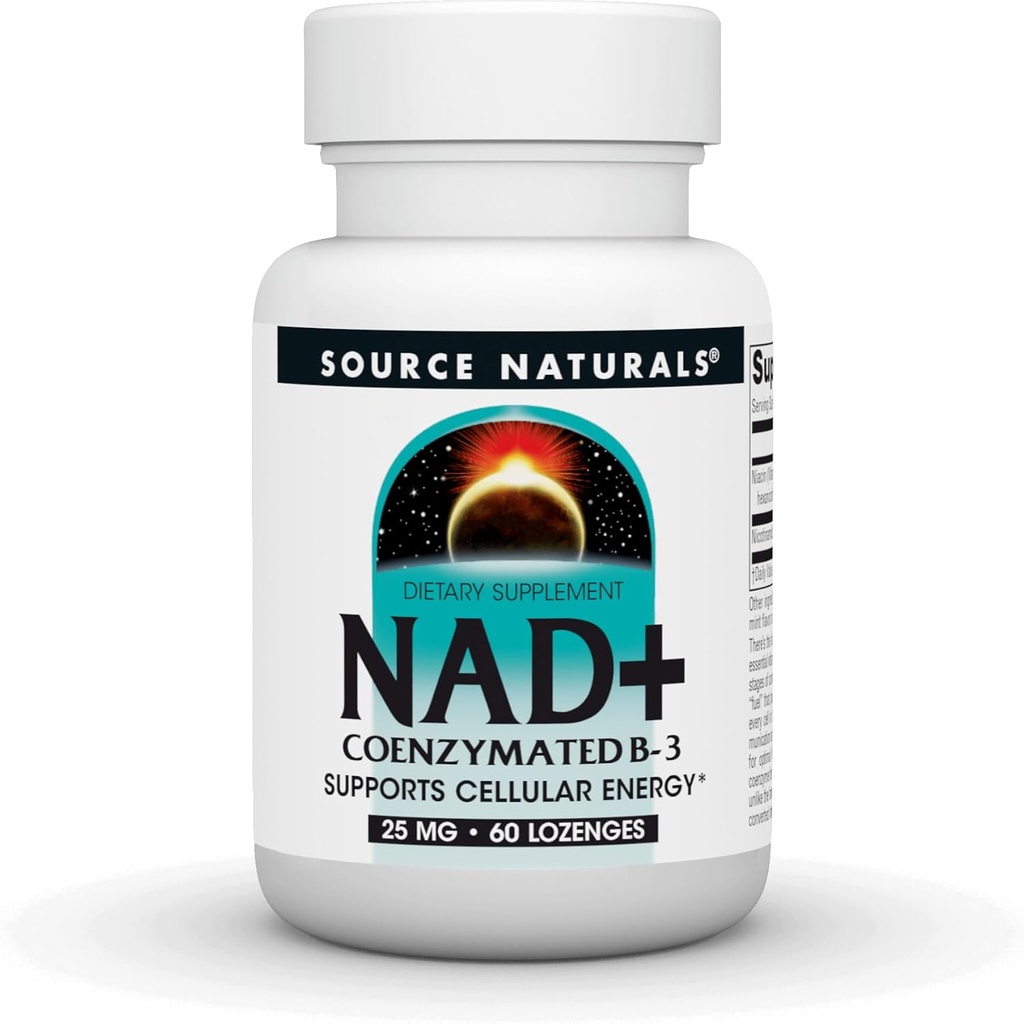 ソースナチュラル NAD +, 補酵素B-3, セルラーエネルギーをサポート*, 25 mg - 60 Lozenges