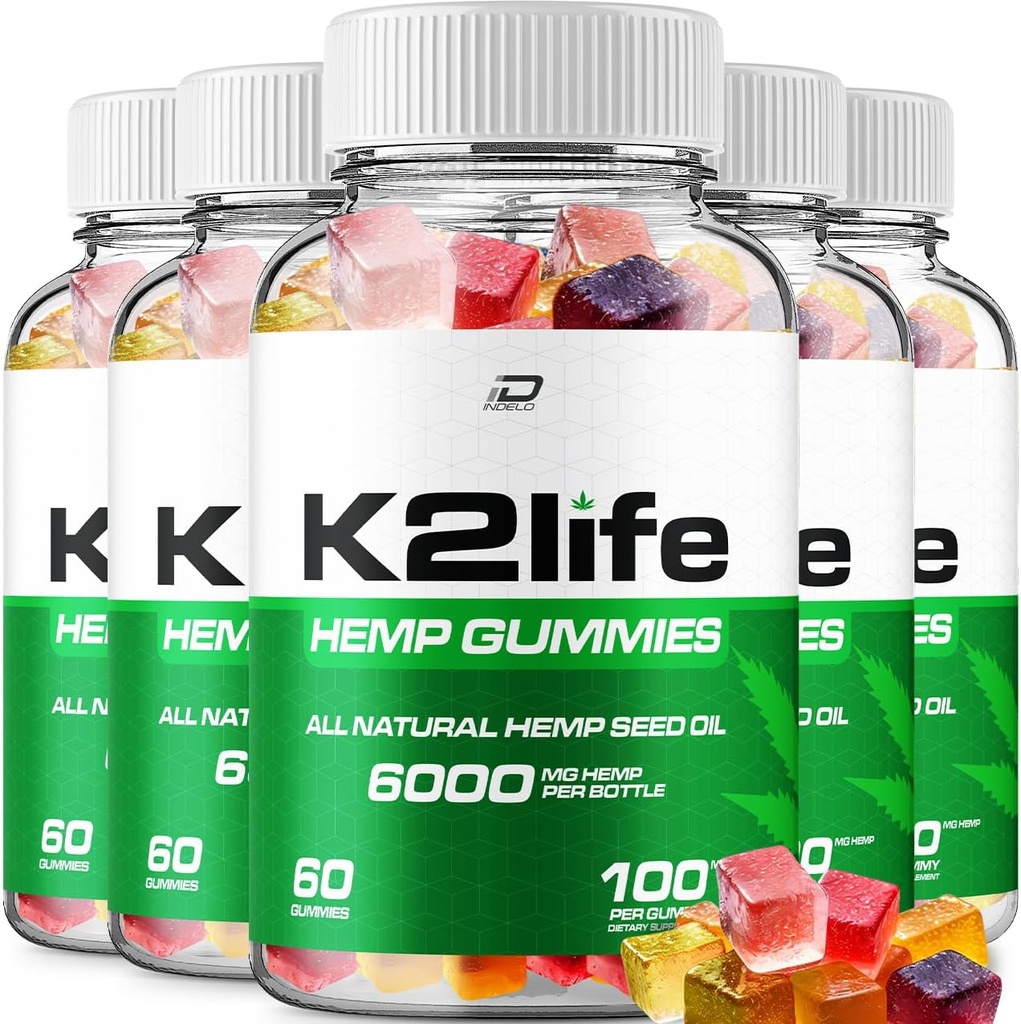 K2Life麻のグミー - 麻の種子エキスK2ライフ麻のグミースチニタスハーブサプリメント、健康とウェルネスサポート、すべての自然K2Life麻のグミーアドバンスドフォーミュラ(5パック - 300ガミー)