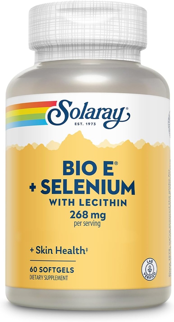 Selenium 100 mcgおよびLecithinの生物ビタミンE 400 IU (268のmg) -甲状腺サポート、酸化防止および免疫サポート補足、高い吸収性、実験室は、60日の保証、30のサービング、60のSoftgelsを修飾しました