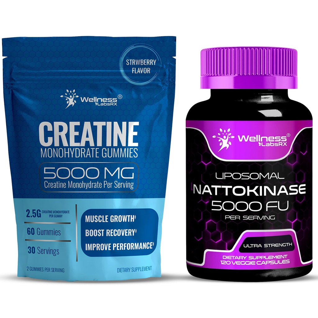 ウェルネスLABSRX Nattokinaseの補足は5000のFU -クレアチンのグミー5000mgをカプセルに入れます
