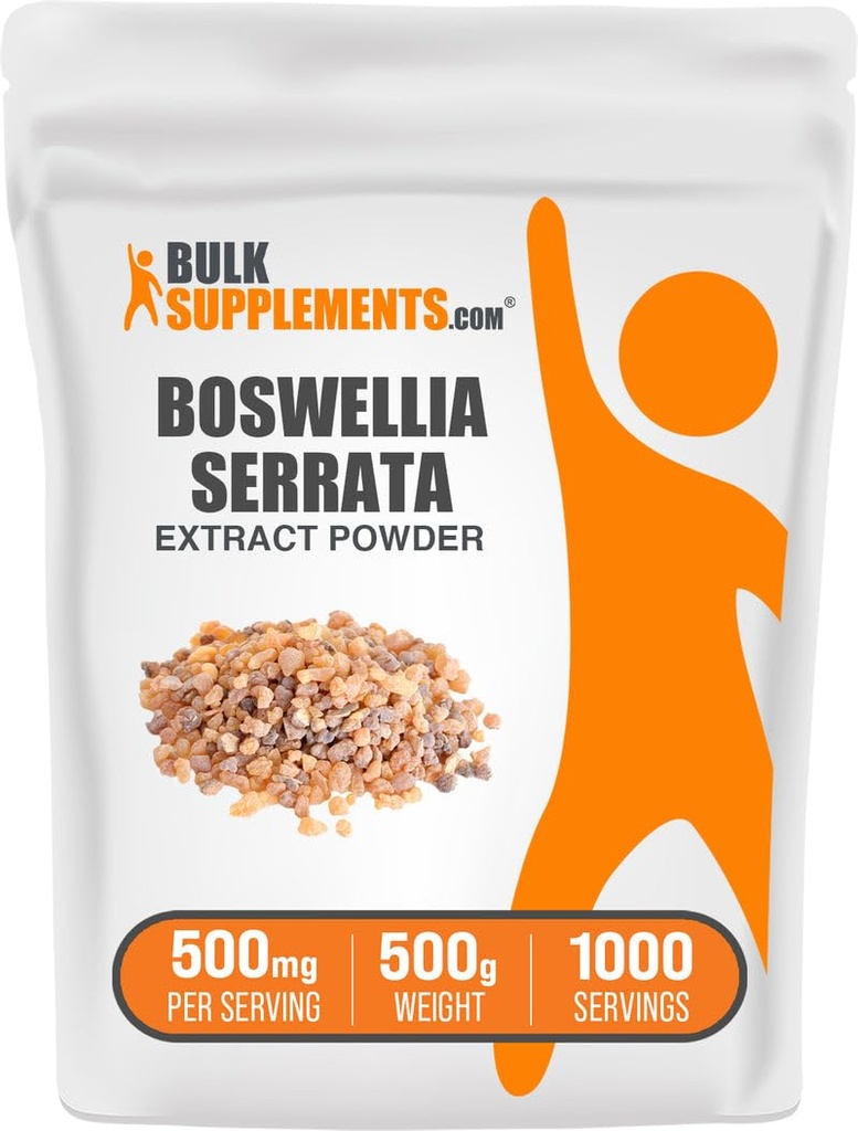 BulkSupplements.comボスウェリアセラタエキスパウダー - ボスウェリアサプリメント、フランキンセンス樹脂から - ビーガン&グルテンフリー、給餌あたりの500mg、500g(1.1ポンド)(パッケージ1)