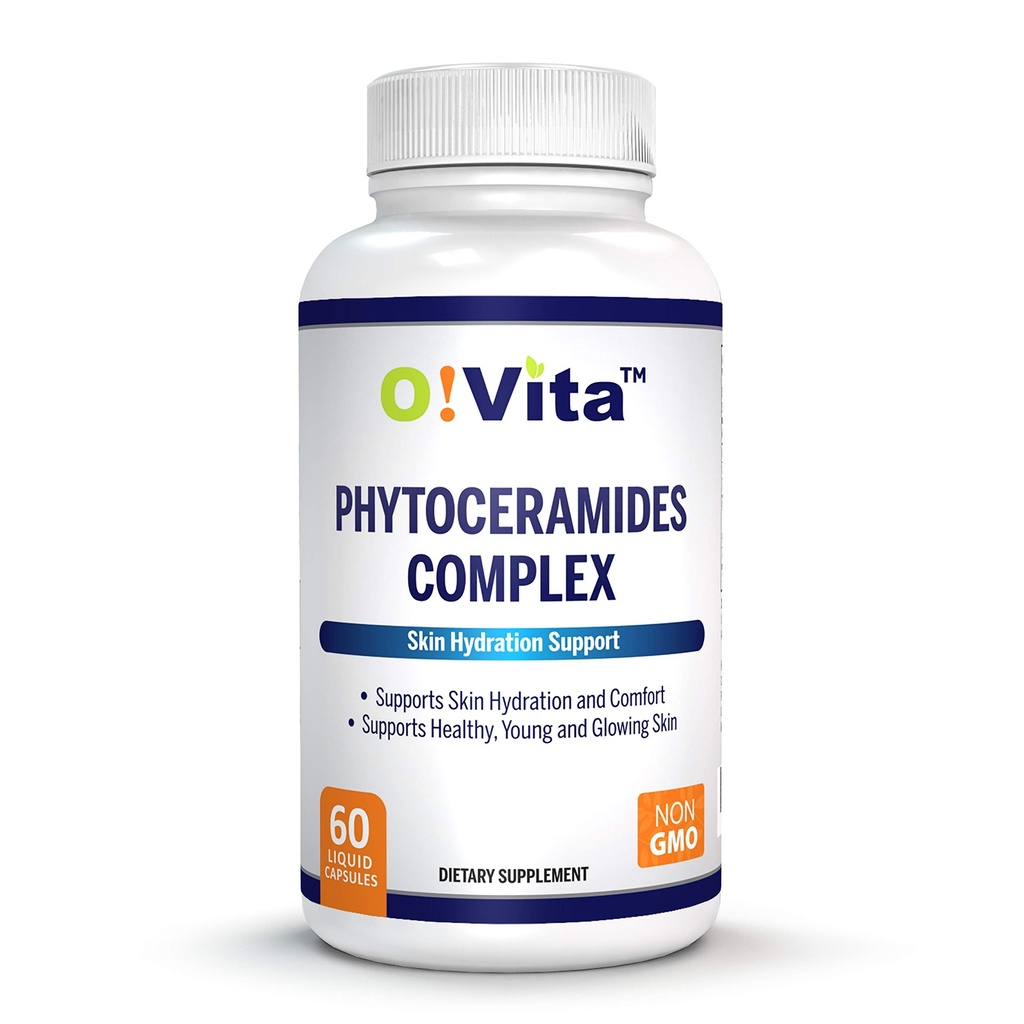 Phytoceramideの複合体、皮の修理および若返り、反老化サポート、ビタミンC、B-6およびB-12の2か月の供給(60の非GMOの液体のカプセル)が付いている植物由来のセラミド