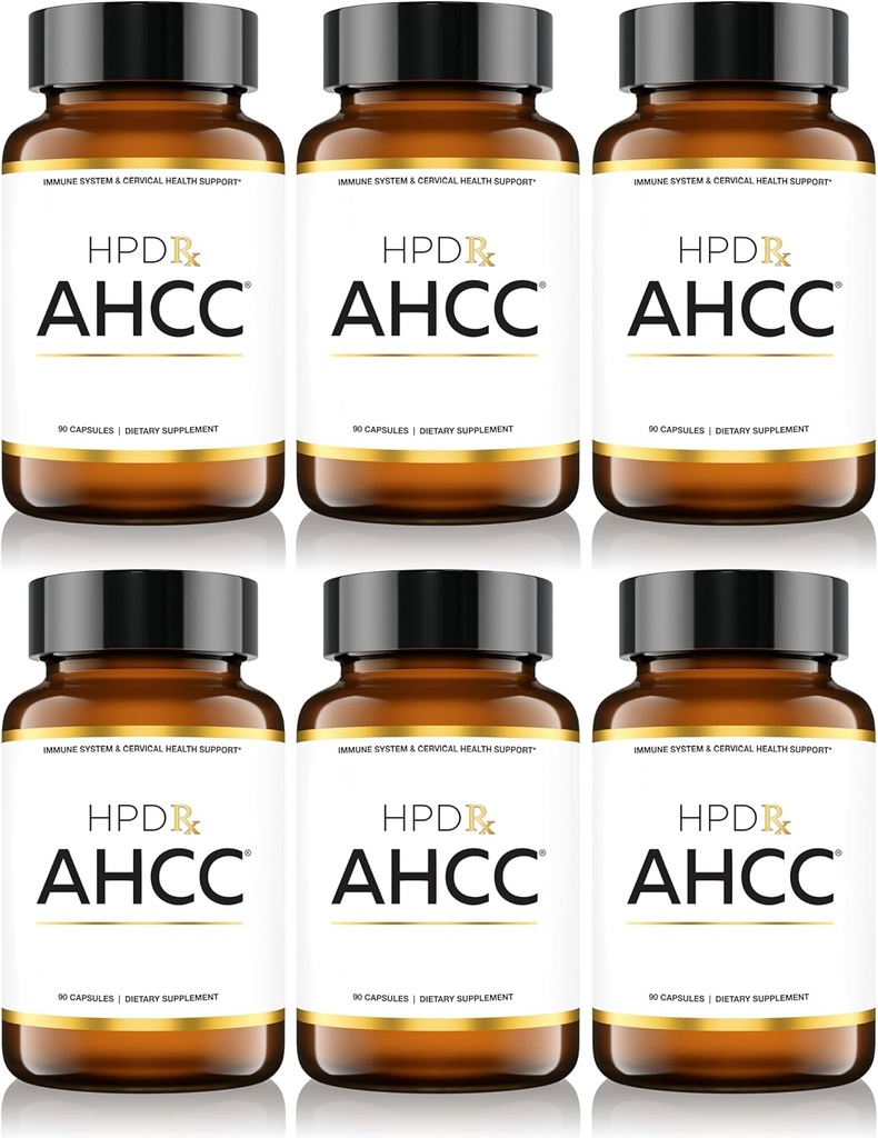 HPD Rx Premium AHCC&シイタケマッシュルーム 1100 mg/サービングサプリメント, 自然免疫ブースター, 自然なキラー細胞活動を維持します。 | AHCCは30 +研究で実証されています | 180-日の供給, 6-パック