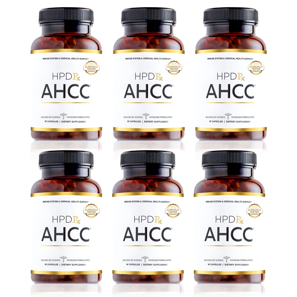 HPD Rx Premium AHCC&シイタケマッシュルーム 1100 mg/サービングサプリメント, 自然免疫ブースター, 自然なキラー細胞活動を維持します。 | AHCCは30 +研究で実証されています | 180-日の供給, 6-パック