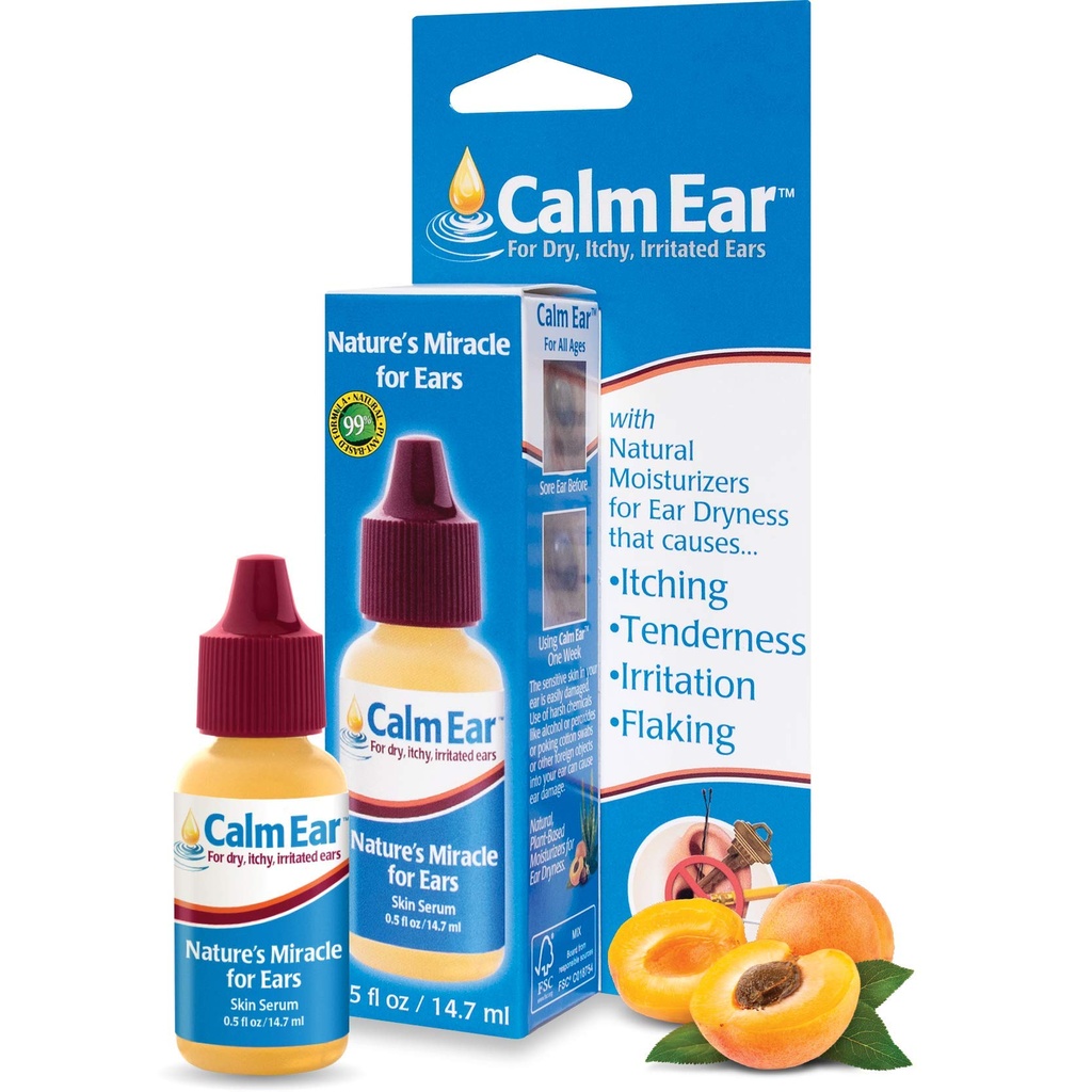 Miracell Calm 耳は 14.7 ml をドロップします。 – かゆみのための自然な救済, 液化 & ドライ イヤー - 耳栓 & 補聴器を潤滑します。