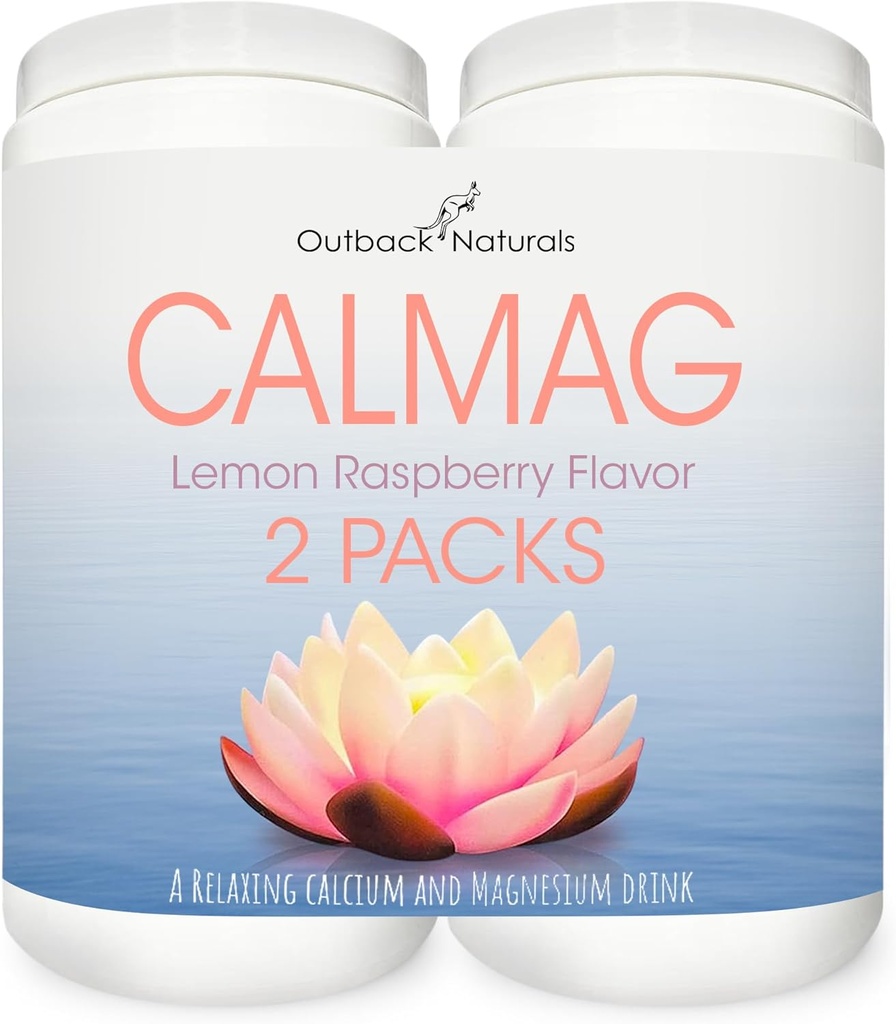 CalMag High Absorption 2:1 Calcium and Magnesium Citrate Powder Supplement; Supports Stress Relief, Sleep & Bone Strength, Lemon Raspberry Flavor, 16.5 oz. (Pack of 2)