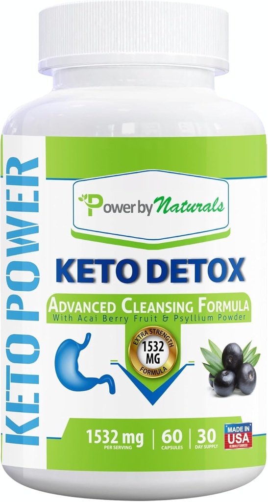Power By Naturals Keto Detox & Support – Herbal Blend for Energy & Digestive Balance – 60 Capsules