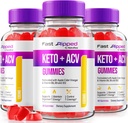 NutraRize (パック 3 高速リッピング Keto+ACV Gummies、高度な式、Ketoアップルサイダー酢、1000MGビタミンサプリメント、最大強度ガミーレビュー(180ガミー)