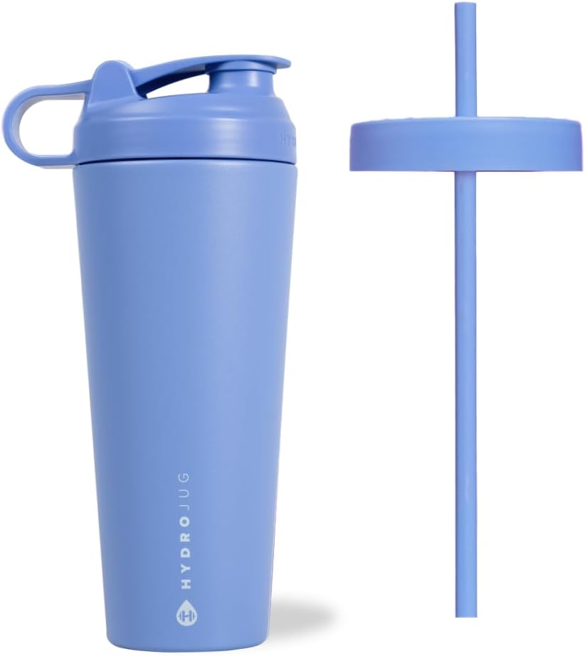 HydroJugのステンレス鋼のシェーカーのコップ24oz -蛋白質の揺れ、プレワークアウトの飲み物、アイス コーヒーのために完成して下さい - 容易な混合、真空によって絶縁される、コップのホールダーは、BPA自由に-時間のための臨時雇用者を保ちます