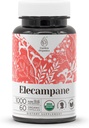 Elecampane USDA オーガニック 60 カプセル | 高周波天然サプリメント | 認定オーガニック ベジタリアン カプセルとオーガニック エレカンパン(Inula Helenium) ドライ ルート (60 カプセル)
