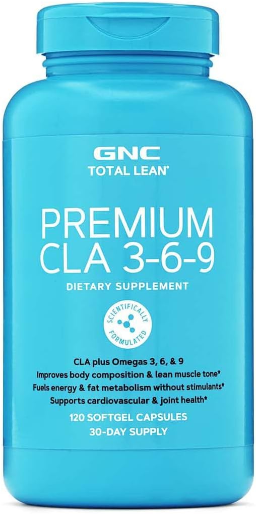 GNCトータルリーンプレミアムCLA 3-6-9、120 Softgels、エクササイズと筋肉の回復をサポート