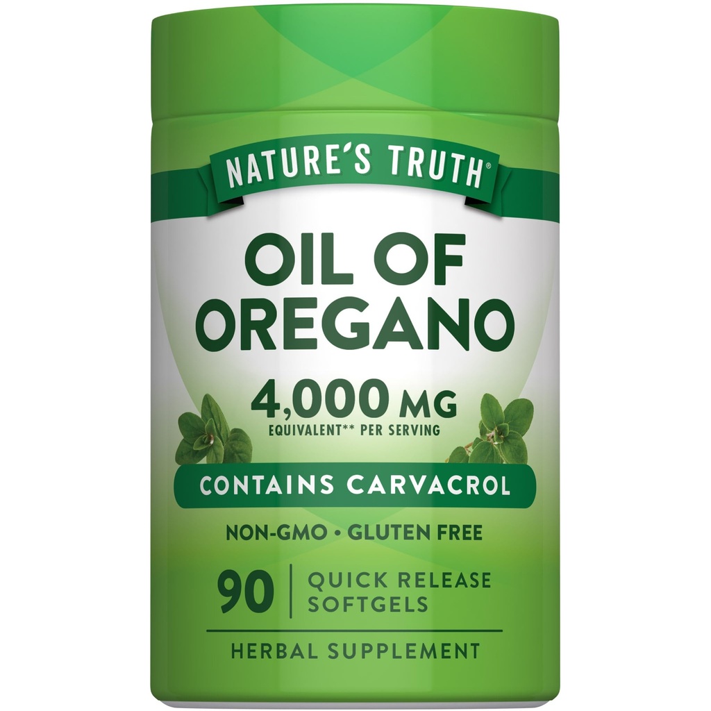 Nature's Truth Oregano Oil Softgels | 90 Pills | カルバロール含有 | 非GMO&グルテンフリーサプリメント