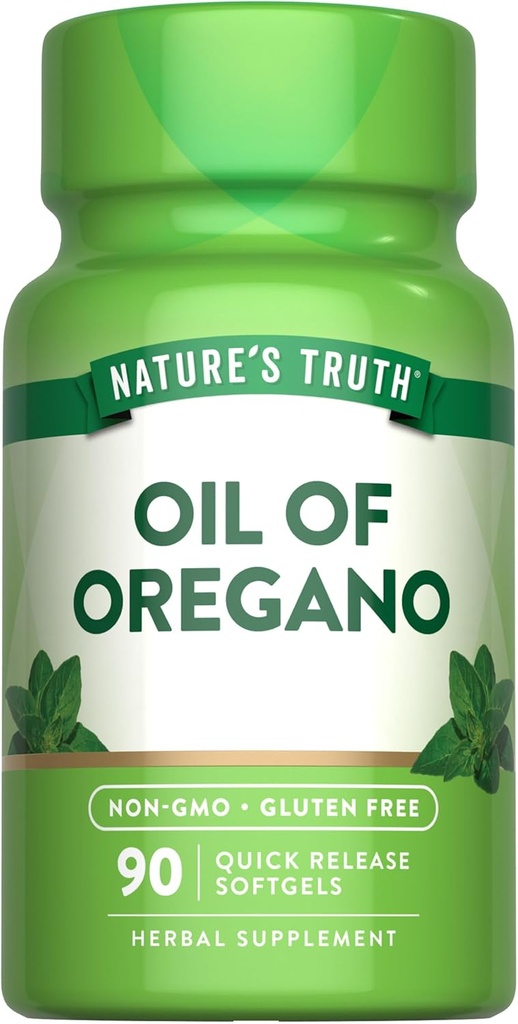 Nature's Truth Oregano Oil Softgels | 90 Pills | カルバロール含有 | 非GMO&グルテンフリーサプリメント