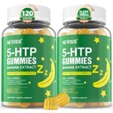 5-HTPグミー+ GABA - メラトニンフリー - バナナエキス、L-テアニン、L-Tryptophan、ビタミンD3ヘルシーレストサイクル&シラカディアンリズム、脳機能&筋肉リラックス、2のパック
