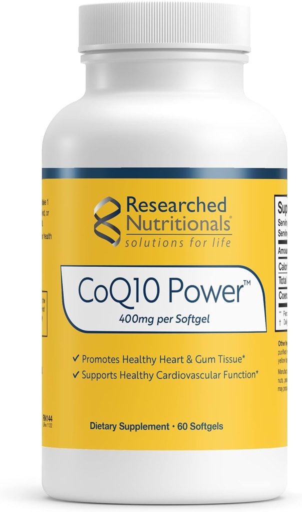 研究された栄養物CoQ10 400mgのSoftgels - CoQ10力-Therapeutic-Strength Coenzyme Q10の補足-サポート自然なエネルギー及び免疫機能、昇進の健康な中心及びガムのティッシュ(60のSoftgels)