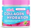 Obvi Hydration Powder | 電解液・コラーゲンペプチドコンプレックス | ヒアルロン酸配合コラーゲン5種 | 肌の弾力性・関節の健康をサポート | 砂糖フリー | ラズベリーローズ 30食