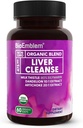 BioEmblem USDA Organic Liver Cleanse - 80% Silymarin Milk Thistle Extract for Liver Health and Liver Function with Dandelion & Artichoke Extracts - 100% Vegan, Non-GMO - Herbal Liver - 60 Capsules