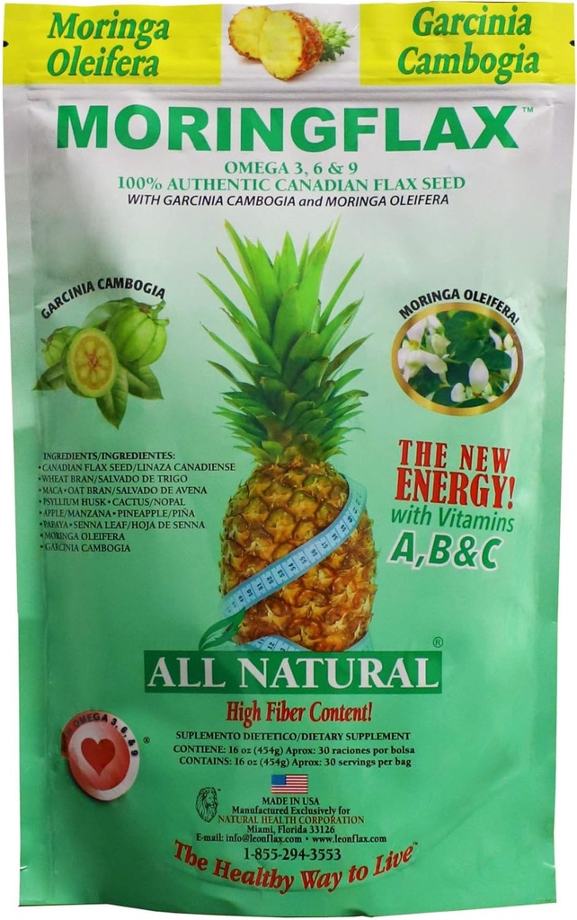 袋の方式 100 のガルシニア Cambogia および Moringa Oleifera 袋、タン、16 オンスが付いている自然なカナダの亜麻の種