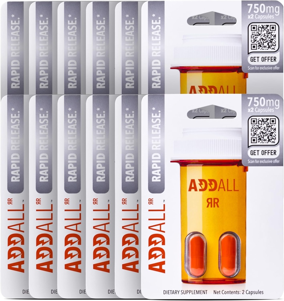 Addall Rapid Release Supplement(12パック)#1効果的な代替脳サプリメント代替薬Pills Nootropic & Energy | No Crash | Science Backed Formula | USA Made