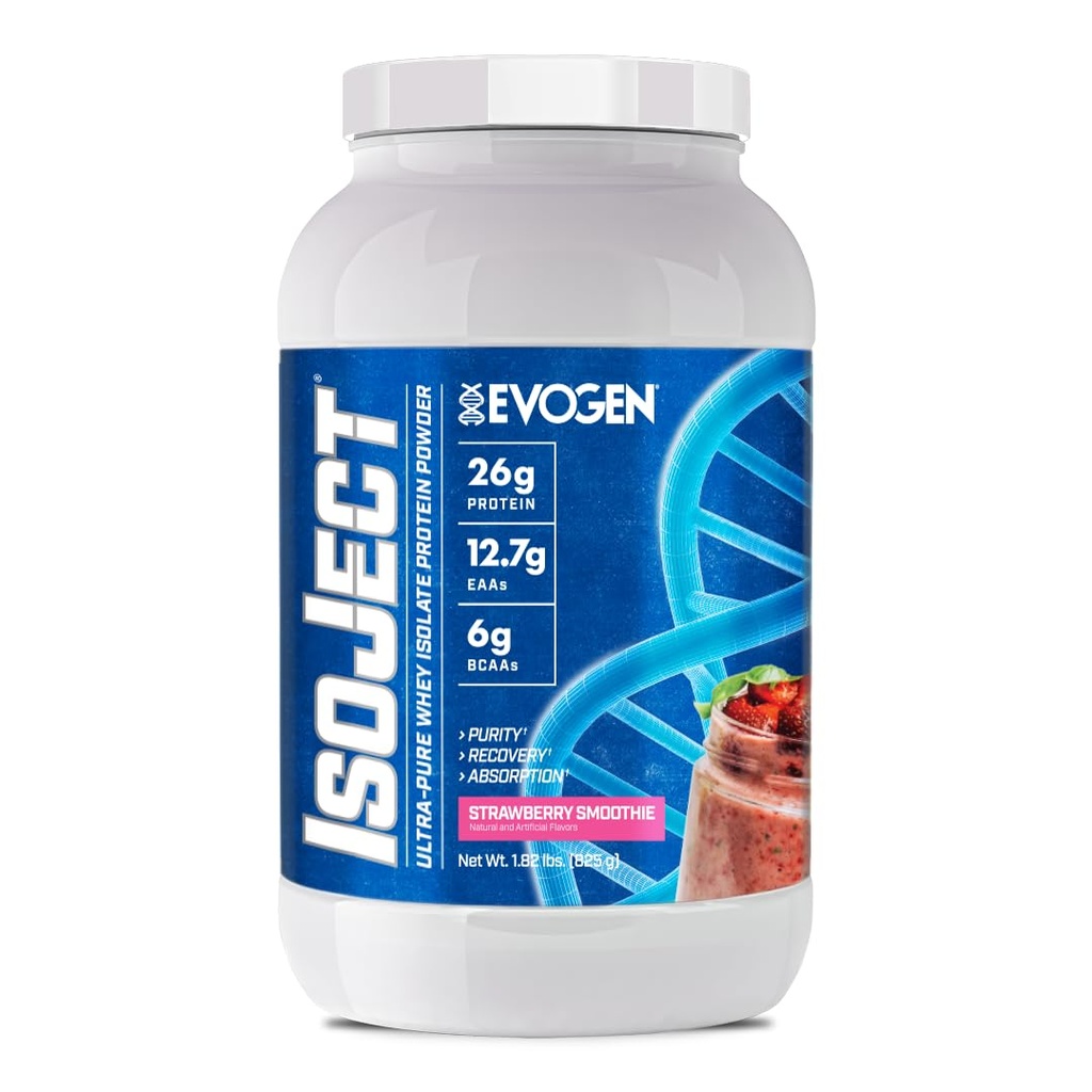 Evogen Isoject - Whey Protein Isolate | Ignitor Enzymes、BCAA、ERA | 強化吸収・回復 | いちごスムージー | 25 サービング