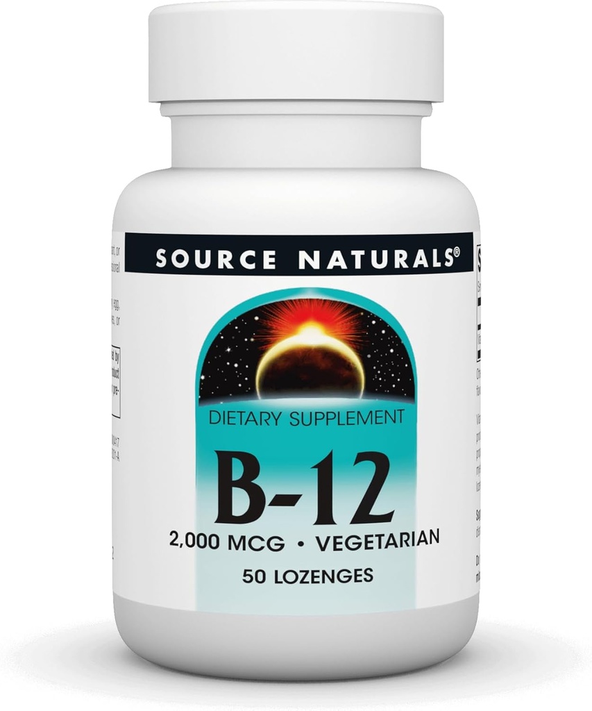 Source Naturals Vitamin B-12, 2000 mcg Supports Energy Production - 50 Lozenges