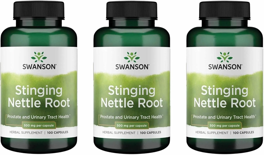 Swanson StingingingingのNettle Root (Urtica Dioica) - 草の補足- (100のカプセル、500mg) (3のパック)