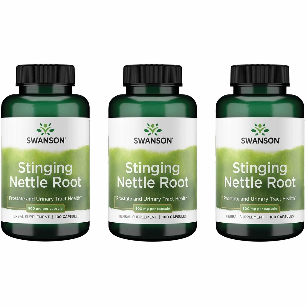 Swanson StingingingingのNettle Root (Urtica Dioica) - 草の補足- (100のカプセル、500mg) (3のパック)