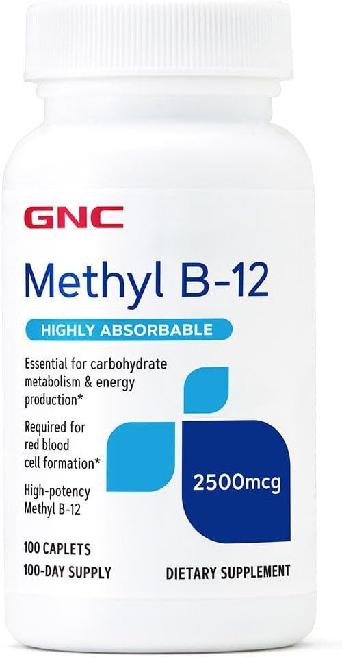 GNC のメチル B12 2500mcg の補足、炭水化物の代謝およびエネルギー生産、100 のサービングのための本質