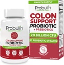 Probulin Colon Support Probiotic Supplement, Daily Gut, Digestive, and Immune Health Probiotics Capsules for Men and Women, 20 Billion CFU, Vegan, 30 Count Bottle