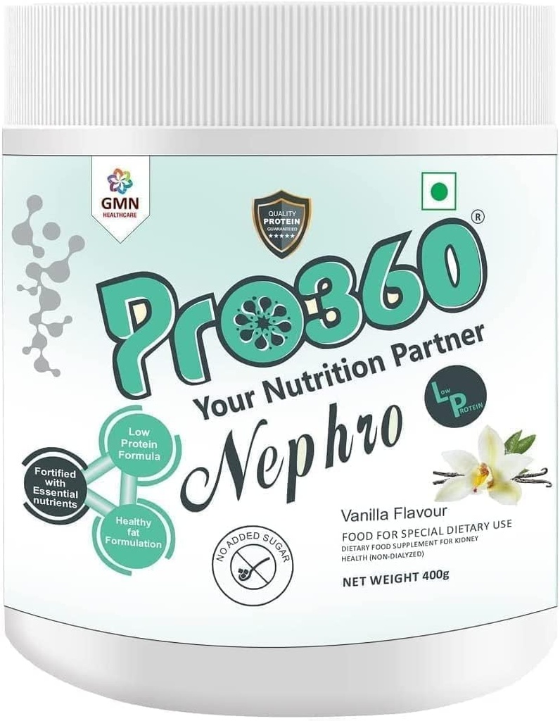 一般的なパブNephro LP - 非透析の心配の栄養物の蛋白質の飲み物(Vanilla Flavour)は腎臓/腎の健康、400 Gmのための付加された砂糖、特別な食事療法の補足を加えませんでした