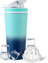 アイスシェーカー絶縁ステンレスシェーカーボトル | 26oz, ネイビー/ミント | 30時間冷え | ツイストオン攪拌機付き断熱カップ | たんぱくしゃく・水・スムージー・カクテル