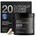 Toniiq Mens Probiotic with 20 検証済みストレーナー - 200 Bilion CFU + 200mg FOS Prebiotic - 男性のプロバイオティクス - コールドチェーン&遅延リース - ラボテスト済みSynbioticフォーミュラ