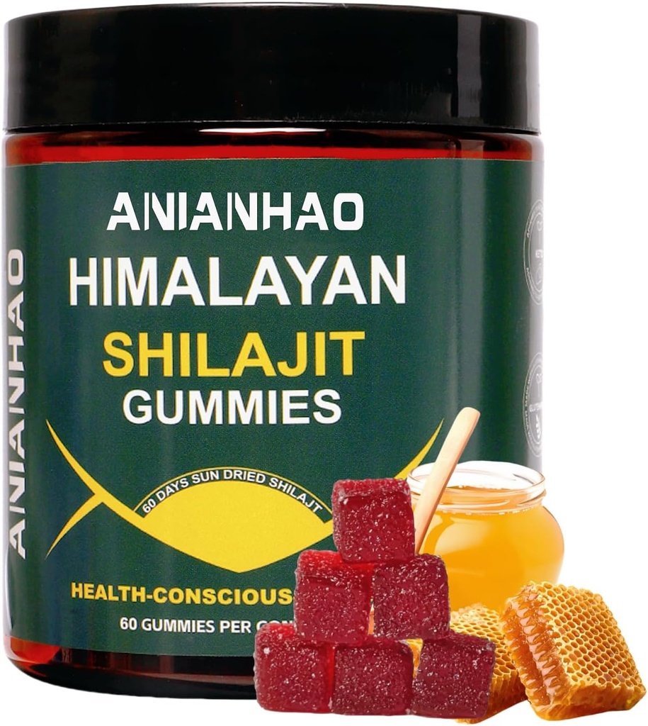 シラジット・グミー6000mg -マヌカハニー&フルヴィク酸、ミネラル、免疫システム&ビタリティブースター、ビーガンヒマラヤ・シャラジット・グミー(1本)