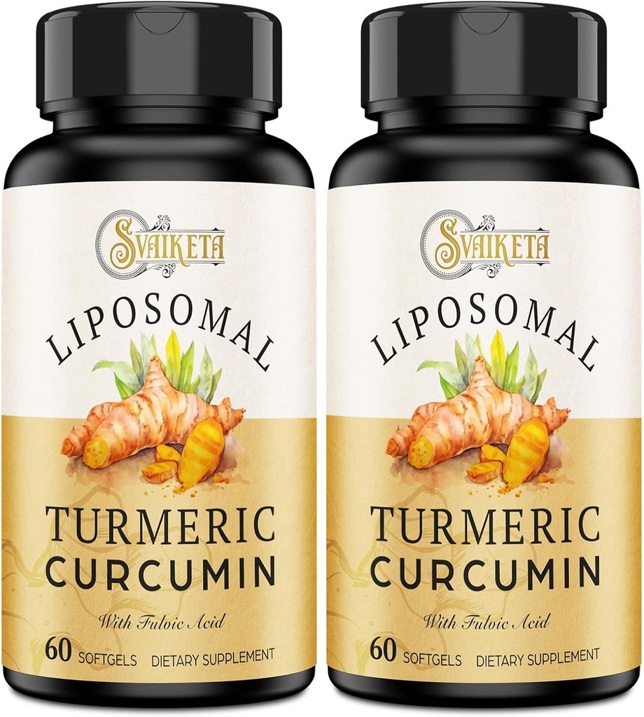LiposomalのTurmeric Curcuminの補足- 2000mgのPiperineの95%のクルクミノイドのエキス- 60のSoftgels (2本のびん)