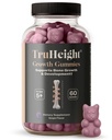 TruHeight成長グミー(グレープ)キッズ&ティーンのための自然成長&開発サプリメント - ビタミンD、K、カルシウム&アシュワガンダ - 骨の強度ビタミンD3 K2 - 子供のためのピッキーエイタービタミン - 年齢5 +