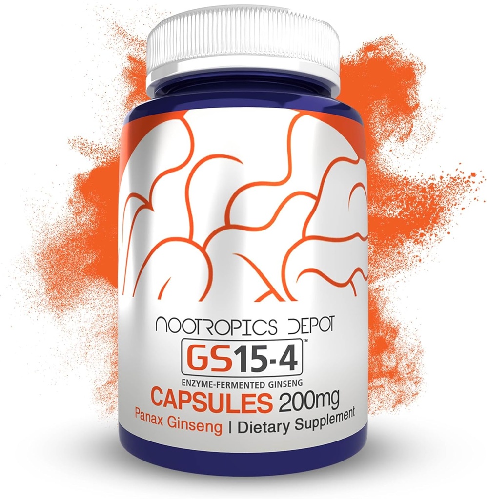 Nootropics Depot GS15-4 Panax Ginsengのエキスのカプセル | 200mg | 30の計算 | アダプトゲンの補足 | Ayurvedaのハーブ | サポート健康な圧力レベル