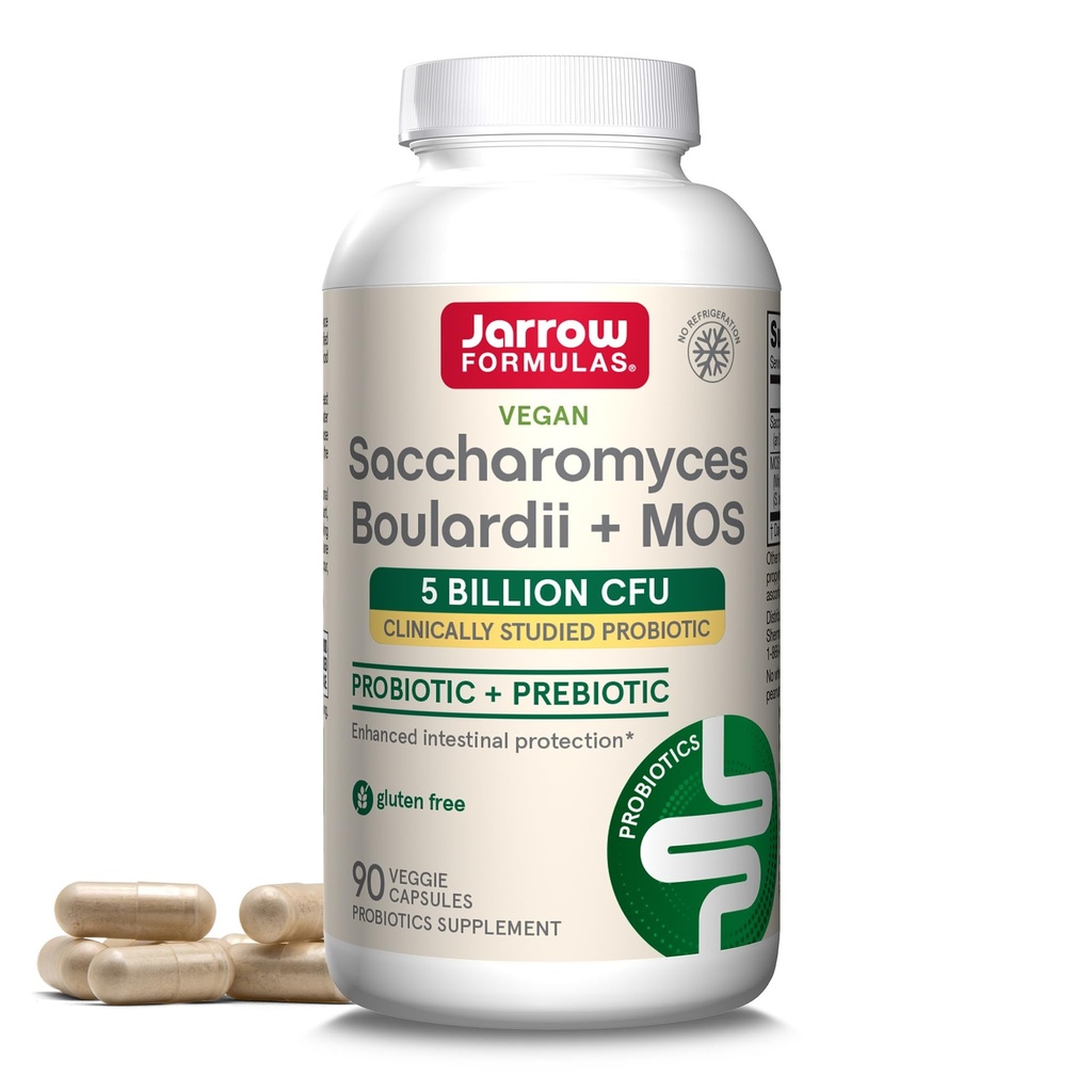 JarrowフォーミュラSaccharomyces Boulardii + 消化の健康と腸管サポートのためのMOSプロバイオティクス - サービングあたり5億CFU - 90遅れのリリースキャップ - プロバイオティクス + プレバイオティクス - 90のサービング