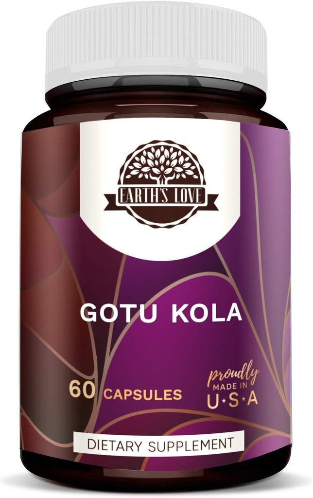 地球の愛 - Gotu Kola 60カプセル、500 mg、Gotu Kola(Centella Asiatica)乾燥ハーブ(60カプセル)