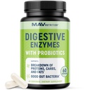 Enzimas Digestivas con Probióticos | Salud Digestiva para Mujeresy Hombres | Mezcla de Enzimas de 400 mg con Cepas Probióticas para la Digestión y la Salud Intestinal | ベジタリアン | 60 Cápsulas