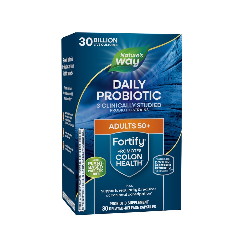 Nature's Way Fortify 50 + 男性と女性のための毎日のプロバイオティック, 30 億人のライブ文化, コロン, 消化器, 免疫の健康サポート* サプリメント, 30 カプセル