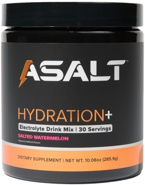 ASALT Hydration+ 電解液の粉の飲み物の組合せ、30 のサービング、ヒマラヤのピンクの塩、亜鉛、クレアチンの Monohydrate、およびタウリン、スポーツおよび適性のための活動的な回復、ケトおよびペレオ