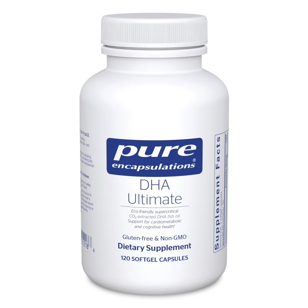 純粋なカプセル化 DHA Ultimate | 環境に優しい超臨界CO2 抽出 DHA 魚油 濃縮 | 120 Softgel カプセル
