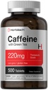 ホラハチカフェインピル 220mg 緑茶 | 500錠 | ベジタリアン・非GMO・グルテンフリー