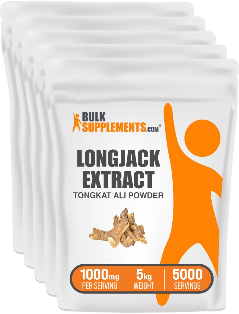 BulkSupplements.com Longjack Extract Powder - Tongkat Ali Extract、ロングジャックTongkat Ali Powder - 男性と女性のためのTongkat Ali、グルテンフリー - サービングあたり1000mg、5kg(11ポンド)(パッケージ 5)